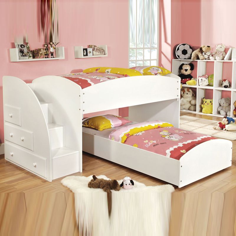 Little Childrens Safe White Black Stairway Stairs Low Profile Twin Loft Bunk Bed eBay